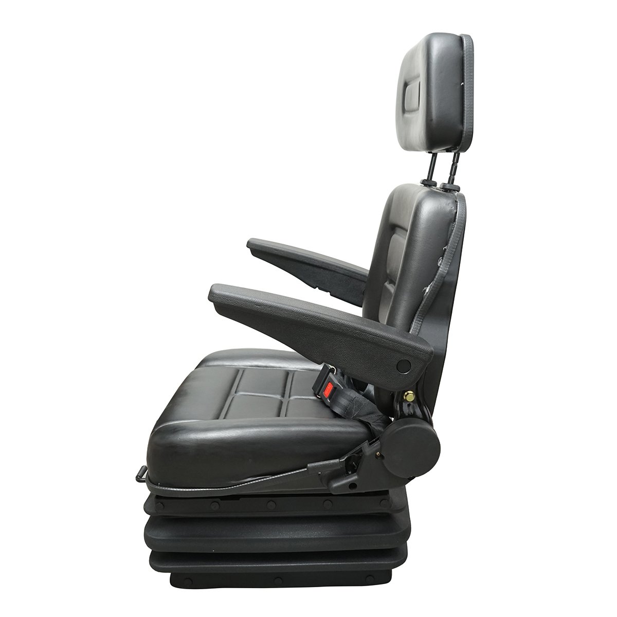 Scaun universal reglabil pe inaltime si greutate 50-130Kg, cotiere si spatar rabatabil 40-80° pentru tractor, utilaje agricole, industriale, stivuitor